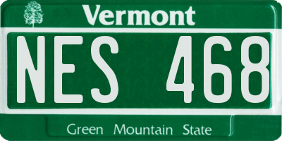 VT license plate NES468