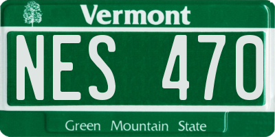 VT license plate NES470