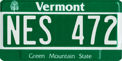 VT license plate NES472