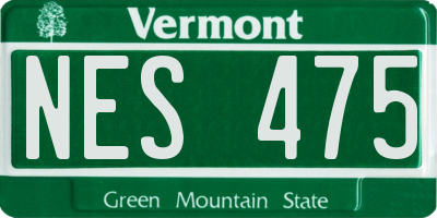 VT license plate NES475