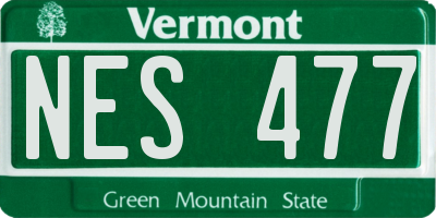 VT license plate NES477