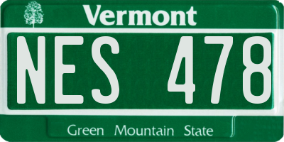 VT license plate NES478