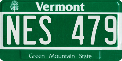 VT license plate NES479