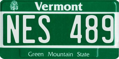VT license plate NES489