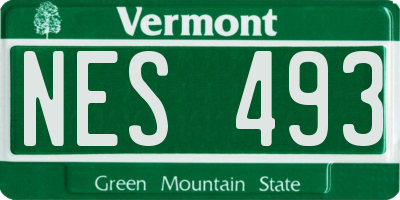 VT license plate NES493