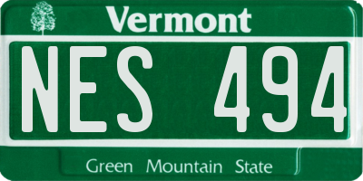 VT license plate NES494