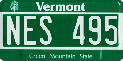 VT license plate NES495