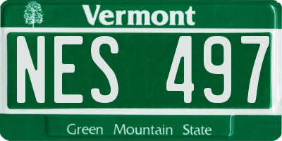 VT license plate NES497