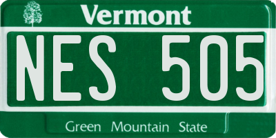VT license plate NES505