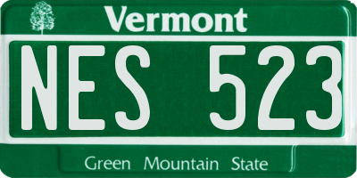 VT license plate NES523