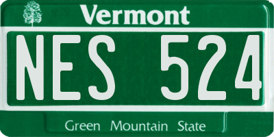 VT license plate NES524