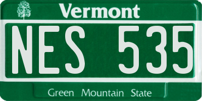 VT license plate NES535