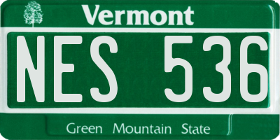 VT license plate NES536