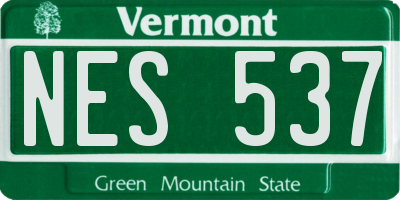 VT license plate NES537