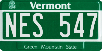 VT license plate NES547