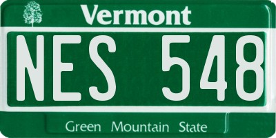 VT license plate NES548