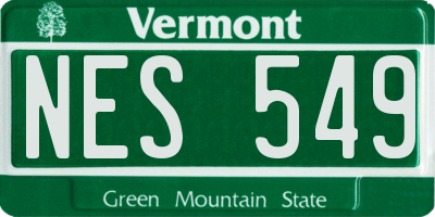 VT license plate NES549