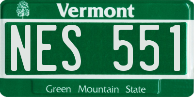 VT license plate NES551