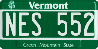 VT license plate NES552