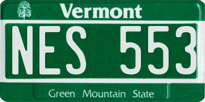 VT license plate NES553