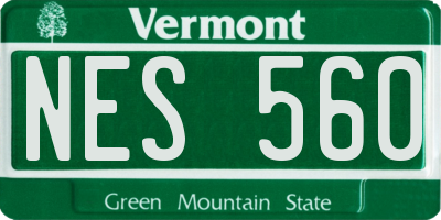 VT license plate NES560