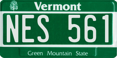 VT license plate NES561