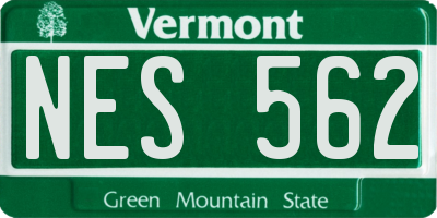 VT license plate NES562
