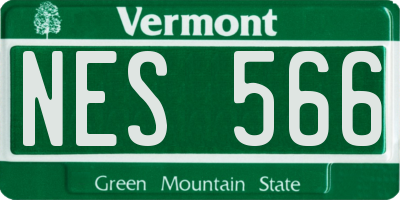 VT license plate NES566