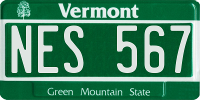 VT license plate NES567