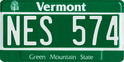 VT license plate NES574