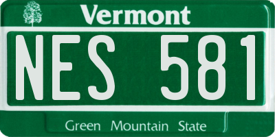 VT license plate NES581
