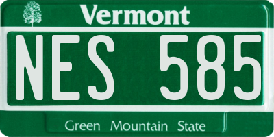 VT license plate NES585