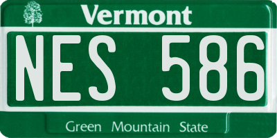 VT license plate NES586