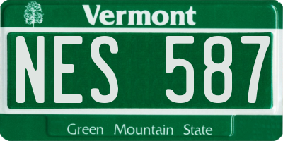 VT license plate NES587