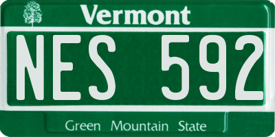 VT license plate NES592