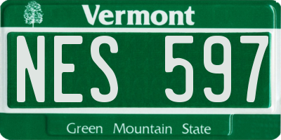 VT license plate NES597