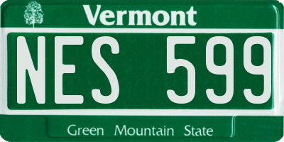 VT license plate NES599