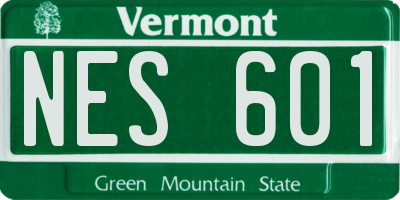 VT license plate NES601