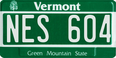 VT license plate NES604