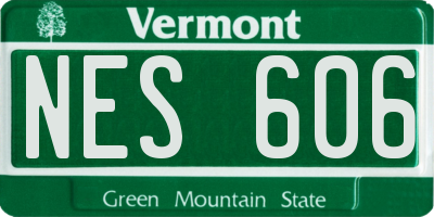 VT license plate NES606