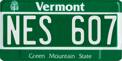 VT license plate NES607