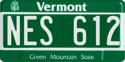 VT license plate NES612