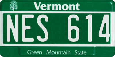 VT license plate NES614
