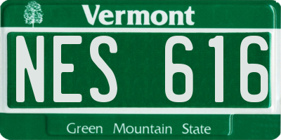 VT license plate NES616