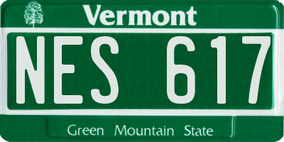VT license plate NES617