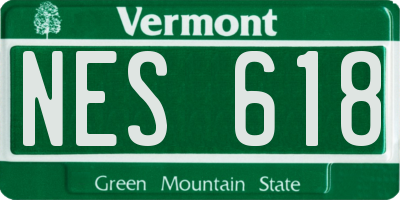 VT license plate NES618