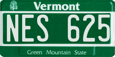 VT license plate NES625