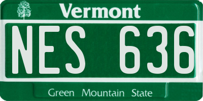 VT license plate NES636
