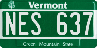 VT license plate NES637