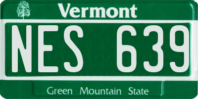 VT license plate NES639